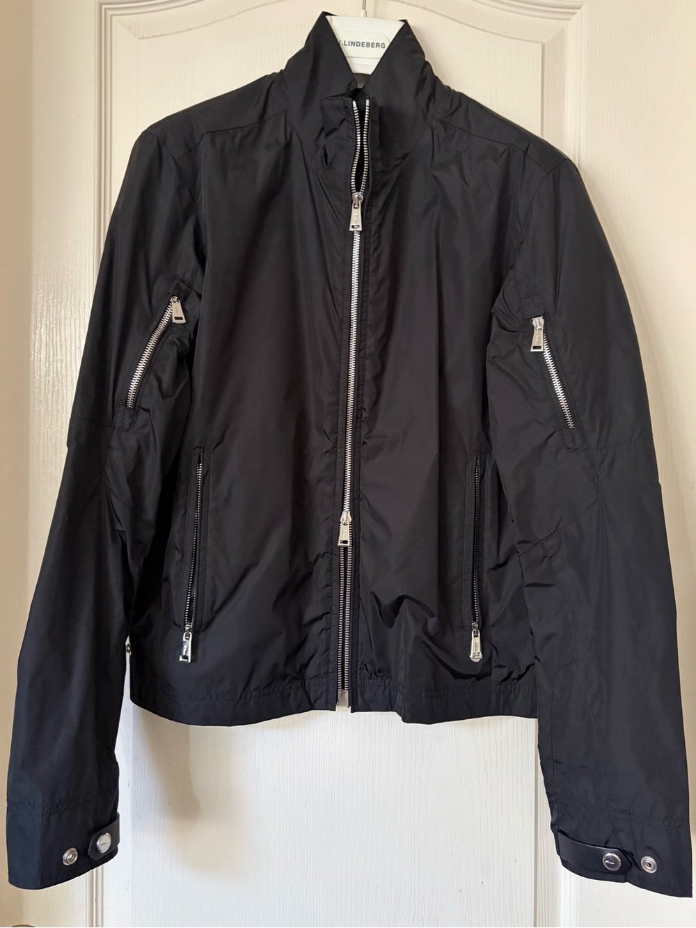 Ralph Lauren Black Label Men’s Black Windbreaker Moto Jacket  size S